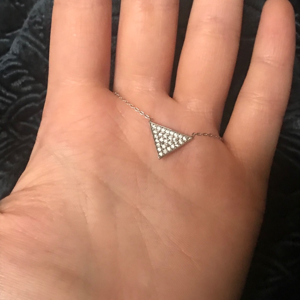 Pave triangle necklace